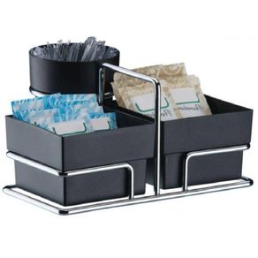 Organizador para Saches de Açúcar/Adoçante e Mexedor Preto