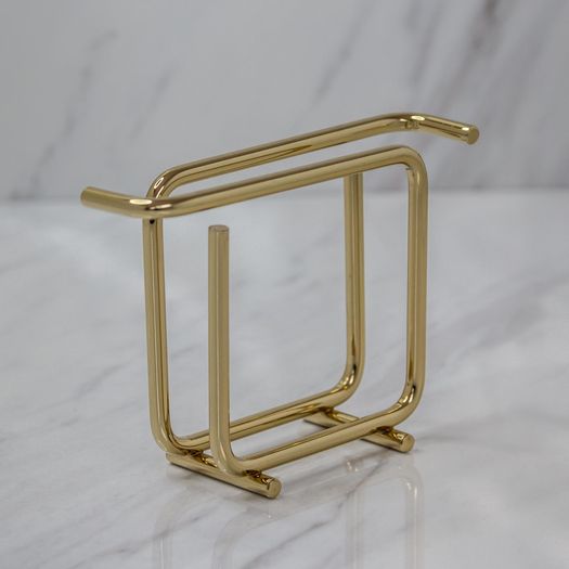 Porta Guardanapos de Papel Pequeno Design Moderno Aço Dourado