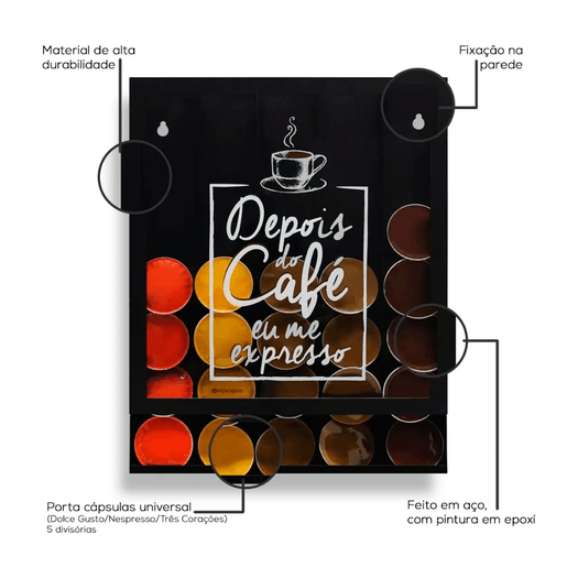 Porta Cápsulas de Café Nespresso Dourado - Ela Decora