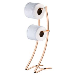 Porta Papel Higiênico Aço Piatina 2 Rolos Rose Gold