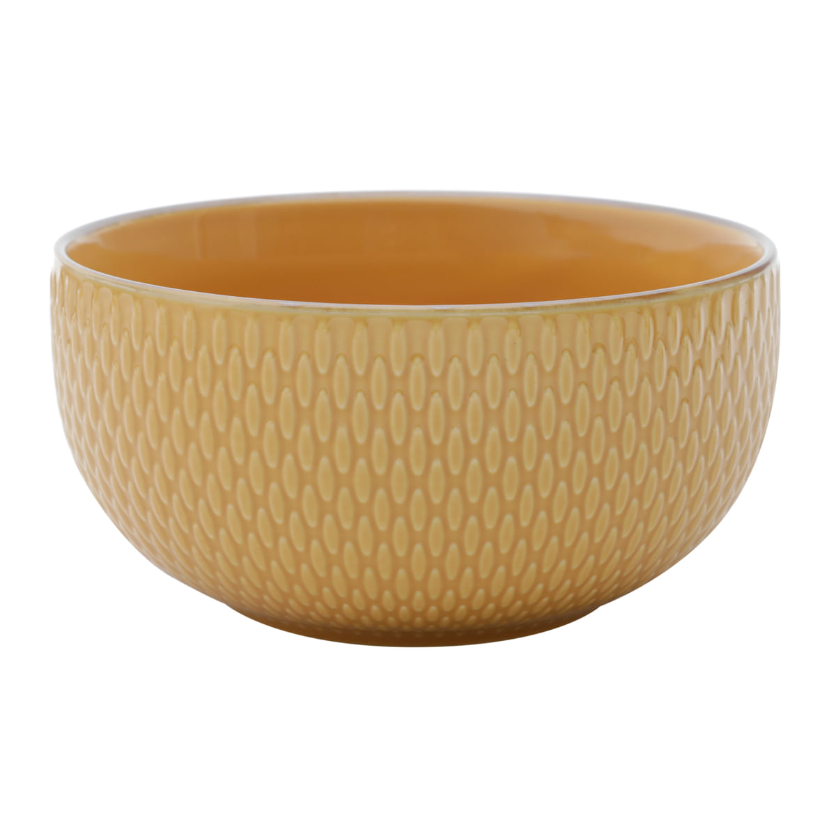 Bowl Porcelana Drops Amarelo com Detalhe Metalizado - 700ml