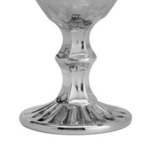 Taça Para Água De Vidro Cinza Fumê Metalizado Diamond - 325 ml