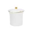 Açucareiro de Porcelana com Tampa Branco com Filete Ouro Linha Sofia - 200ml