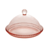 Queijeira de Cristal Pearl Bolinha Rosa - 20 cm