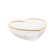 Bowl Vidro Martelado Coração Fio de Ouro - 12cm