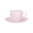 Xícara de Chá Porcelana com Pires Rosa Pink Sand - 220 ml