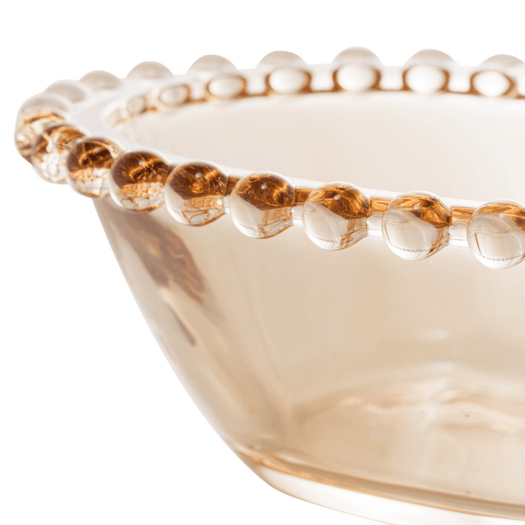 Saladeira Cristal Coração Pearl Âmbar - 21 cm