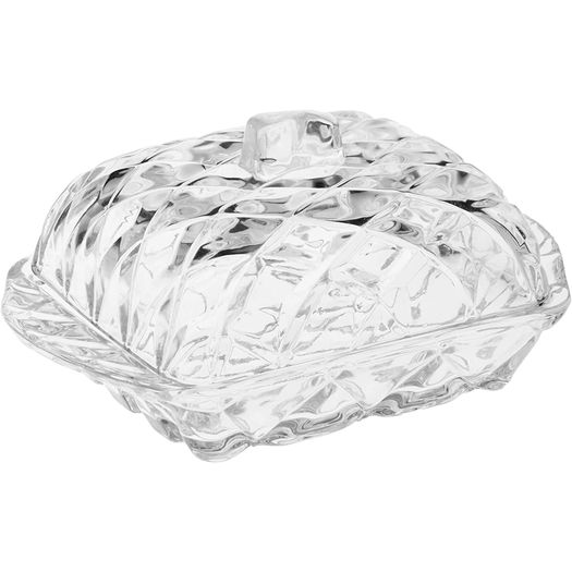 Manteigueira De Cristal De Chumbo Deli Diamond - 16,9 x 8 x 10 cm