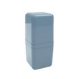 Porta Escova De Dente e Pasta Azul Fog Cube Com Tampa - 19,5 cm