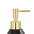 Porta Sabonete Líquido Dispenser Cerâmica Pêra Constelação Preto e Dourado - 17,5 cm