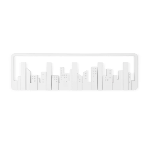 Skyline Cabideiro de Parede Cidade Branco com 5 Ganchos Umbra - 55 cm