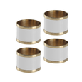 Conjunto de Anéis para Guardanapo Branco e Dourado -  5 x 5 cm
