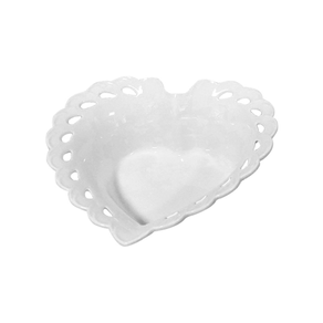 Travessa Bowl Coração em Porcelana Branca - 14,5 cm