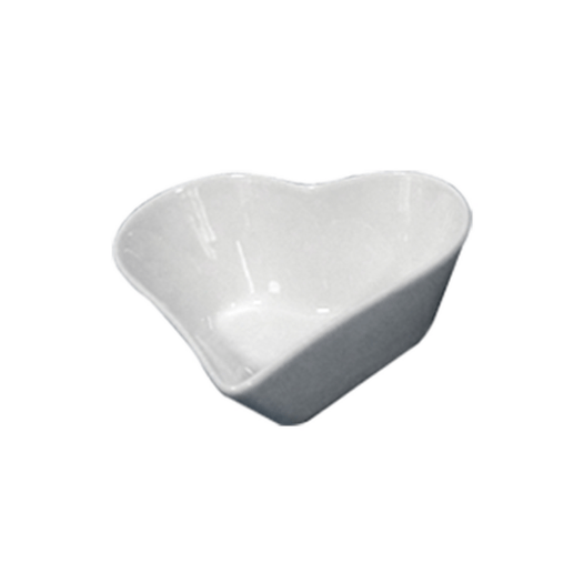 Jogo 3 Bowls Coração em Porcelana Branco - 10 cm