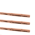 Jogo de Espátulas Steel Wood em Aço Inox com Cabo Estilo Bambu Rose Gold - 6 peças