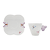 Jogo 6 Xícaras de Chá Porcelana com Pires Borboletas Branco 200ml Rojemac 17986