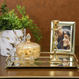 Vaso em Cerâmica Branco com Dourado 15 x 15cm