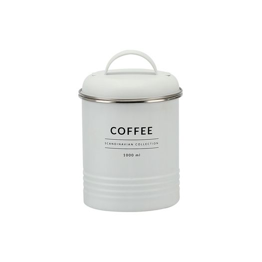 Lata Porta Condimentos Café Branco Copenhag Coffee 1 Litro 16,4cm x 11cm