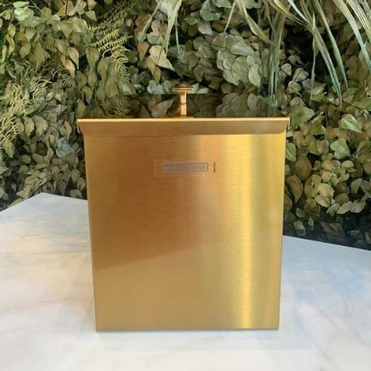 Lixeira Dourada com tampa Luz Gold - 4,5 litros Tramontina