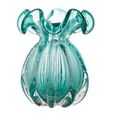 Vaso Murano Trouxinha de Vidro Italy Azul Verde Tiffany 17cm