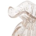 Vaso Murano Trouxinha de Vidro Italy Transparente e Dourado 11cm