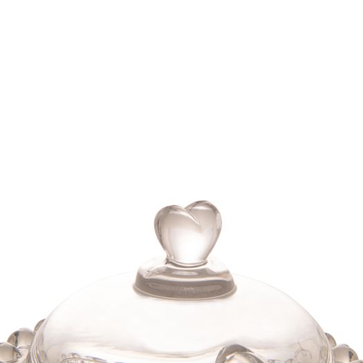 Meleira de Cristal Chumbo com Pegador e Detalhes em Formato de Coração