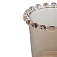 Copo Porta Talheres de Cristal de Chumbo com Detalhes em Formato de Coração Âmbar Metalizado 8,5 cm