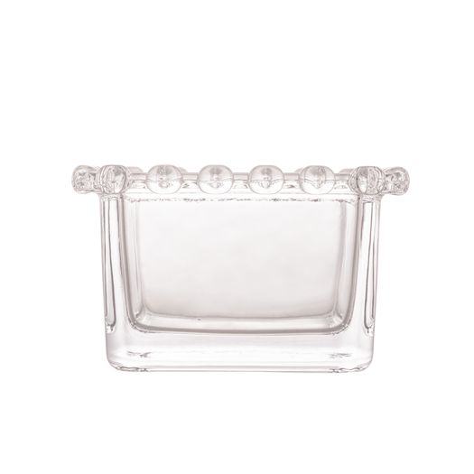 Bowl Quadrado de Cristal Coração Transparente 8,5cm