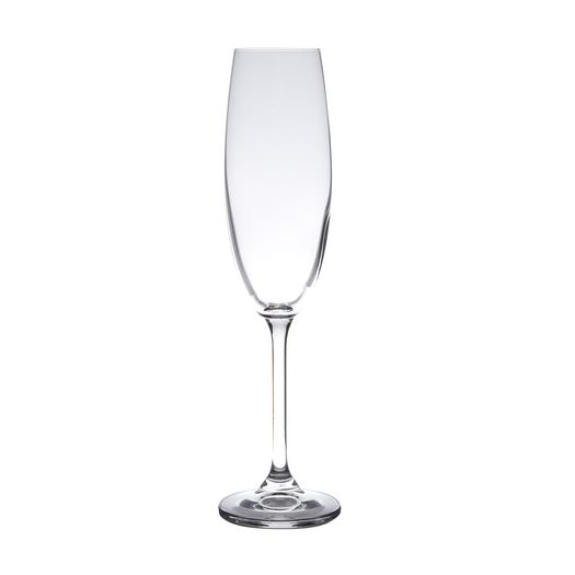 Jogo 6 Taças de Cristal Ecológica para Champagne Espumante Transparente 220ml