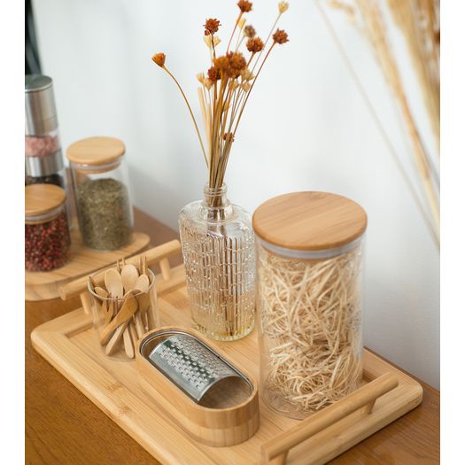 Kit de 6 Mini Colheres de Bambu Natural
