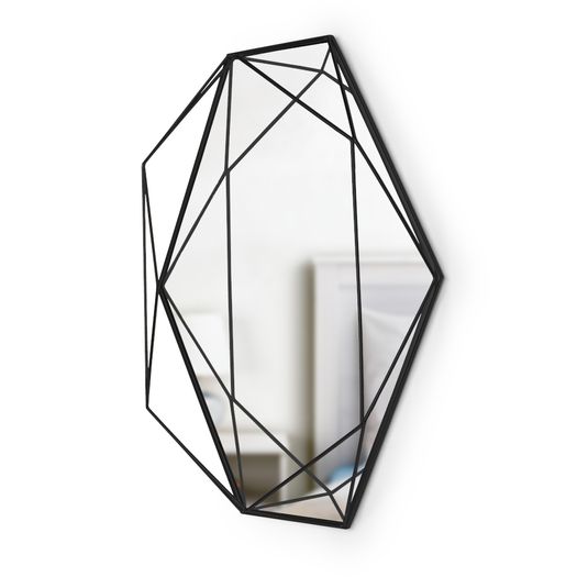 Espelho com Moldura Prisma Preto 56 cm x 42 cm