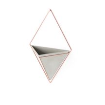 Vaso Decorativo Cachepot de Parede Triangular de Concreto 18 cm x 11,5 cm