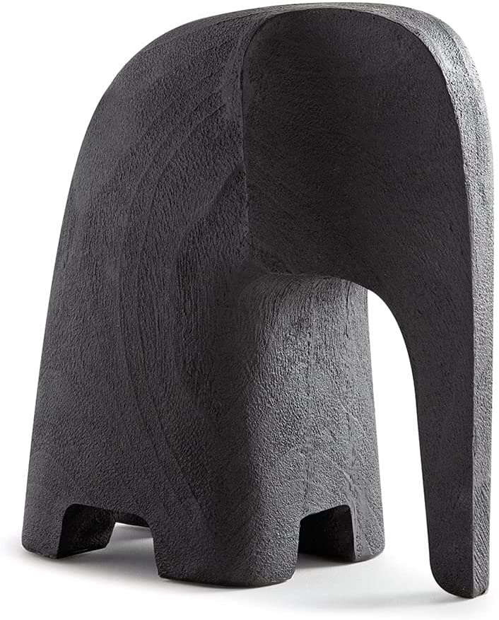 Escultura Elefante em Poliresina Preto 12 cm
