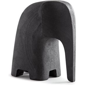 Escultura Elefante em Poliresina Preto 12 cm