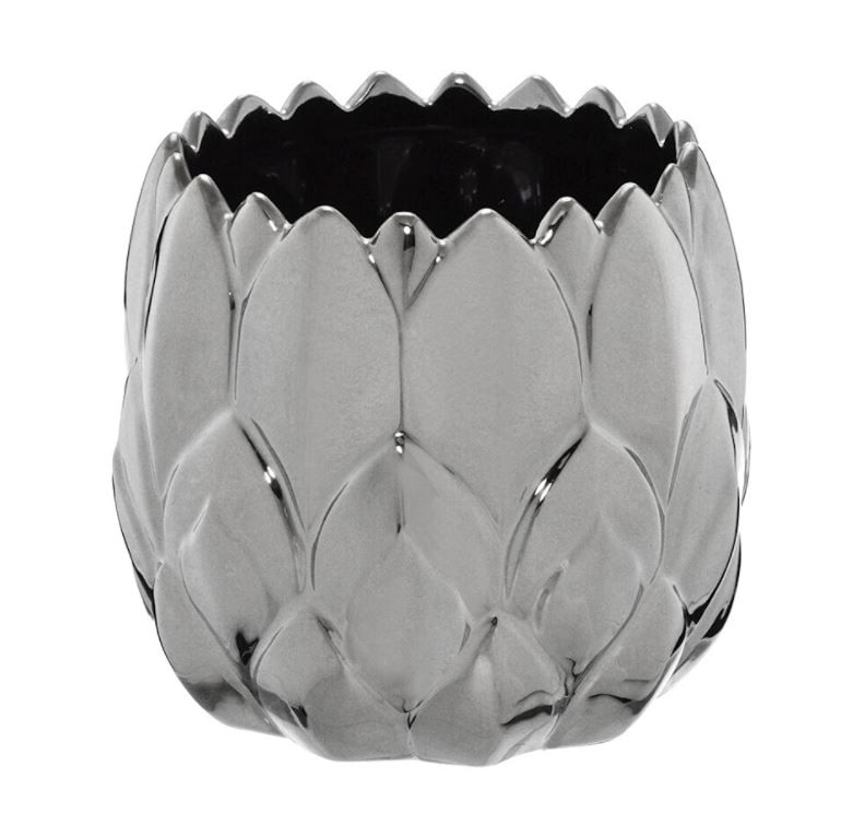 Vaso Decorativo em Cerâmica Cromado 18,5cm x 17cm