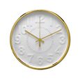 Relógio de Parede Branco e Dourado 30cm