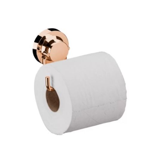 Kit Toalheiro Duplo 45cm + Toalheiro Argola 18 cm + Suporte De Banheiro Multiuso + Porta Papel Higiênico Rose Gold