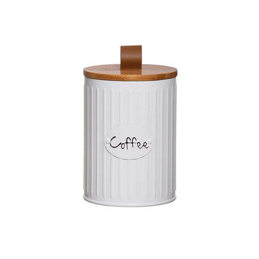 Lata Porta Condimentos Lisse Café Coffee Branco