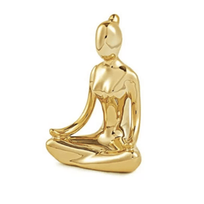 Escultura-Mulher-Yoga-em-Porcelana-Dourado-