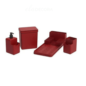 Conjunto Organizador de Pia Vermelho