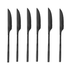 Jogo 6 Facas para Churrasco Estilo Bambu Aço Inox Elegant Preto Ônix 22,3 cm