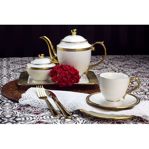 Conjunto Louça Antiga Porcelana / Jogo de Chá / Bule / Cremeira / Xícaras/  Açucareiro - Escorrega o Preço, jogo de chá com bule 