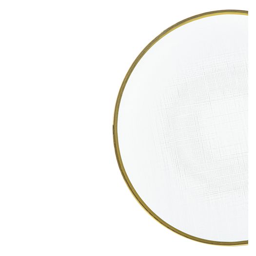 Prato Raso Cristal de Chumbo Transparente com Borda Dourada Linen 27cm