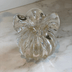 Vaso Murano em Cristal com Pó de Ouro Transparente 10,5cm P