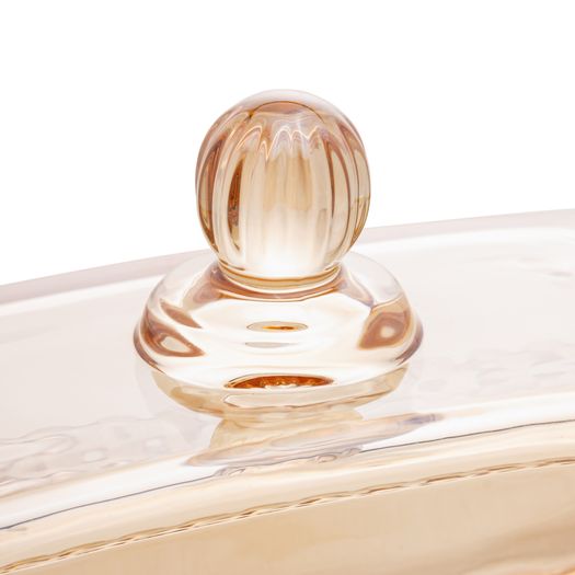 Manteigueira com Tampa Pearl Cristal de Chumbo Âmbar 17cm
