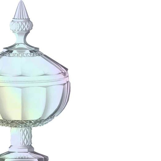Potiche Bomboniere Splendor em Cristal com Pé Furta Cor 21,2cm