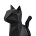 Escultura Gato de Cerâmica Geométrico Preto 17,5cm