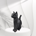 Escultura Gato de Cerâmica Geométrico Preto 17,5cm