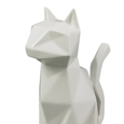 Escultura Gato de Cerâmica Geométrico Branco 17,5cm