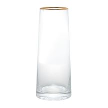 Vaso de Vidro com Borda Dourada Liz 9cm x 22cm